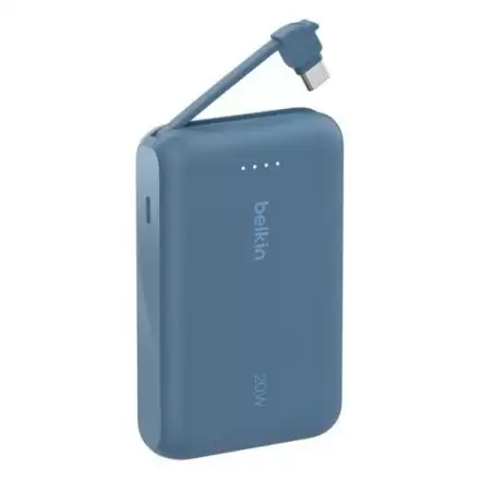 BPB021HQBL BELKIN CARGADOR POWER BANK 10K MAH 1 USB-C C/ CABLE INTEGRADO USB-C AZUL