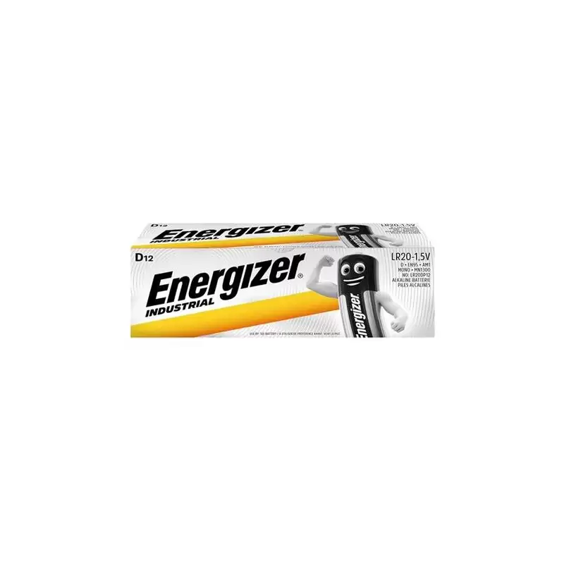 ENEINDLR20C12 ENERGIZER PILA INDUSTRIAL ALCALINAS - LR20 - PACK 12 UDS