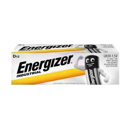 ENEINDLR20C12 ENERGIZER PILA INDUSTRIAL ALCALINAS - LR20 - PACK 12 UDS
