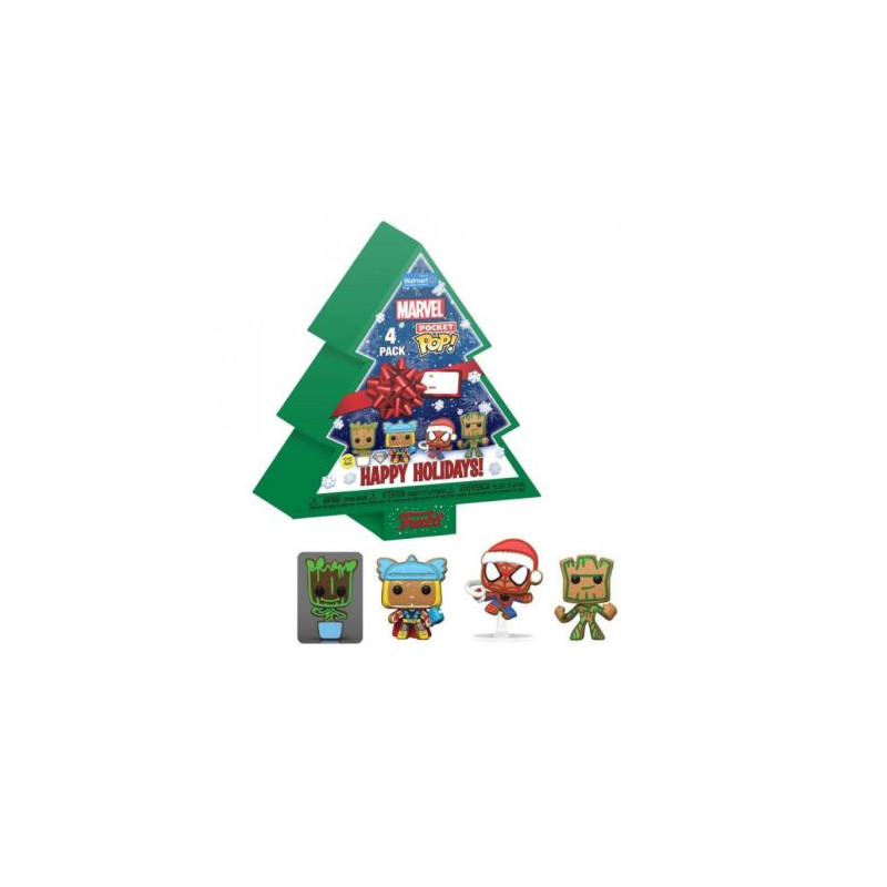 Pack 4 POCKET POP Marvel Árbol de Navidad - 889698655415
