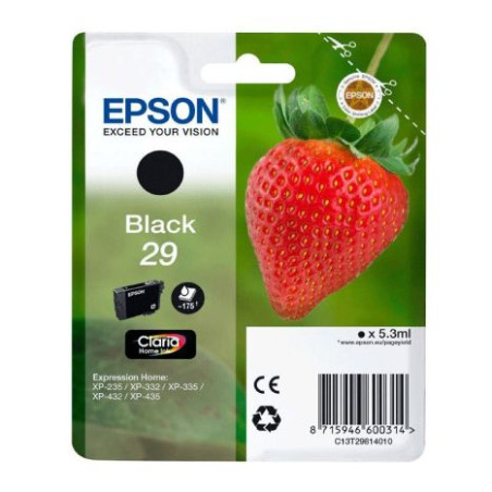 Cartucho Original EPSON 29 Negro - C13T29814010 [ML-5.3][PAG-175] - PRODUCTO CADUCADO
