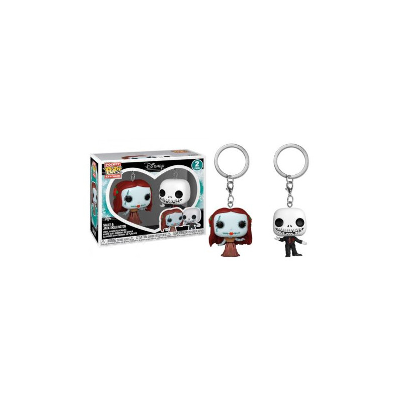 Pack 2 Llaveros POCKET POP Sally y Jack de Vacaciones Pesadilla Antes de Navidad - 889698739146
