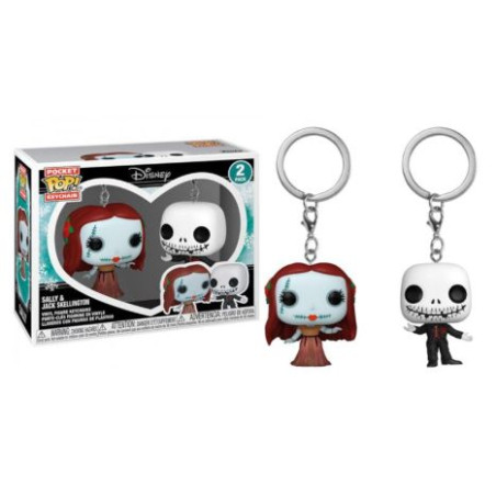 Pack 2 Llaveros POCKET POP Sally y Jack de Vacaciones Pesadilla Antes de Navidad - 889698739146