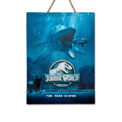Cartel de Madera WOODART - Jurassic Wold Parck · Ingles