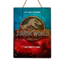Cartel de Madera WOODART - Logo Jurassic World Park · Ingles