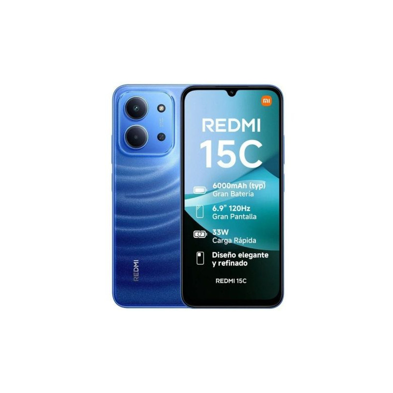 Smartphone XIAOMI Redmi 15C MZB0LIEEU - Helio G81-Ultra · 6.9 HD+ · 4GB · 256GB · HyperOS 2 · Azul