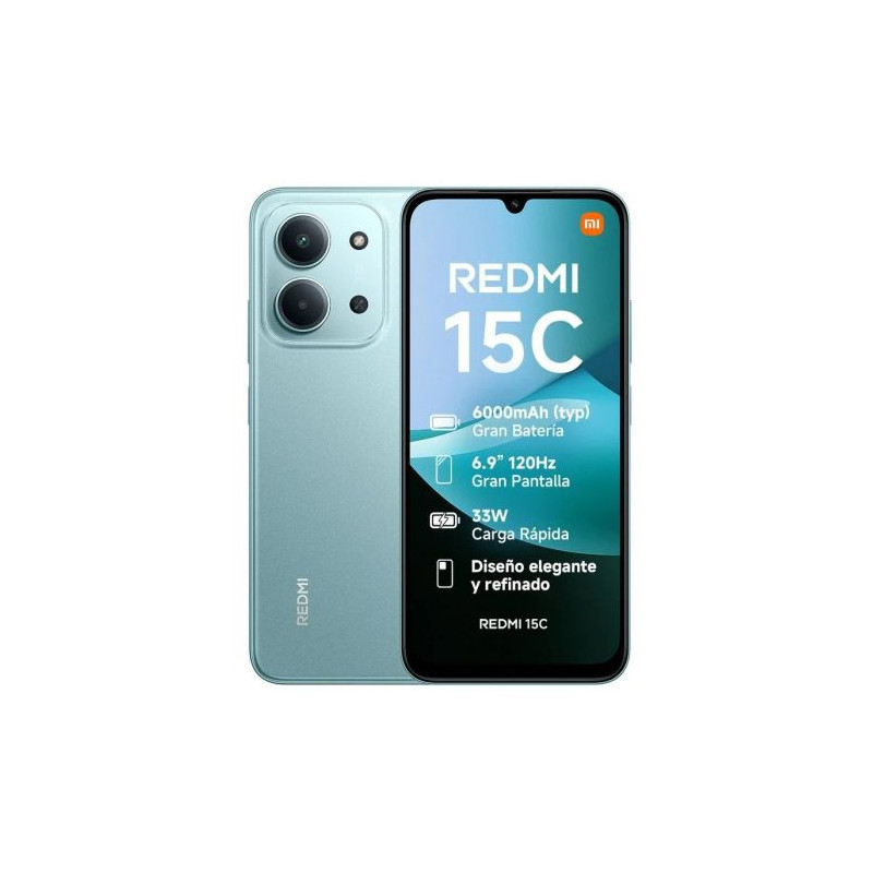 Smartphone XIAOMI Redmi 15C MZB0LIGEU - Helio G81-Ultra · 6.9 HD+ · 4GB · 256GB · HyperOS · Verde Menta