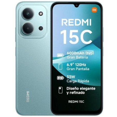Smartphone XIAOMI Redmi 15C MZB0LCFEU - Helio G81-Ultra · 6.9 HD+ · 4GB · 128GB · HyperOS 2 · Verde Menta