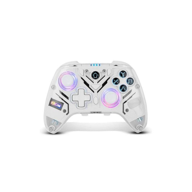 Mando Gaming KROM Krystal - USB Tipo C · BT 5.0 · Android/Nintendo Switch/PC · Blanco