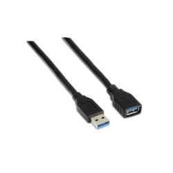 Cable USB 3.0 Tipo A/M a USB Tipo A/H - 1m · Negro