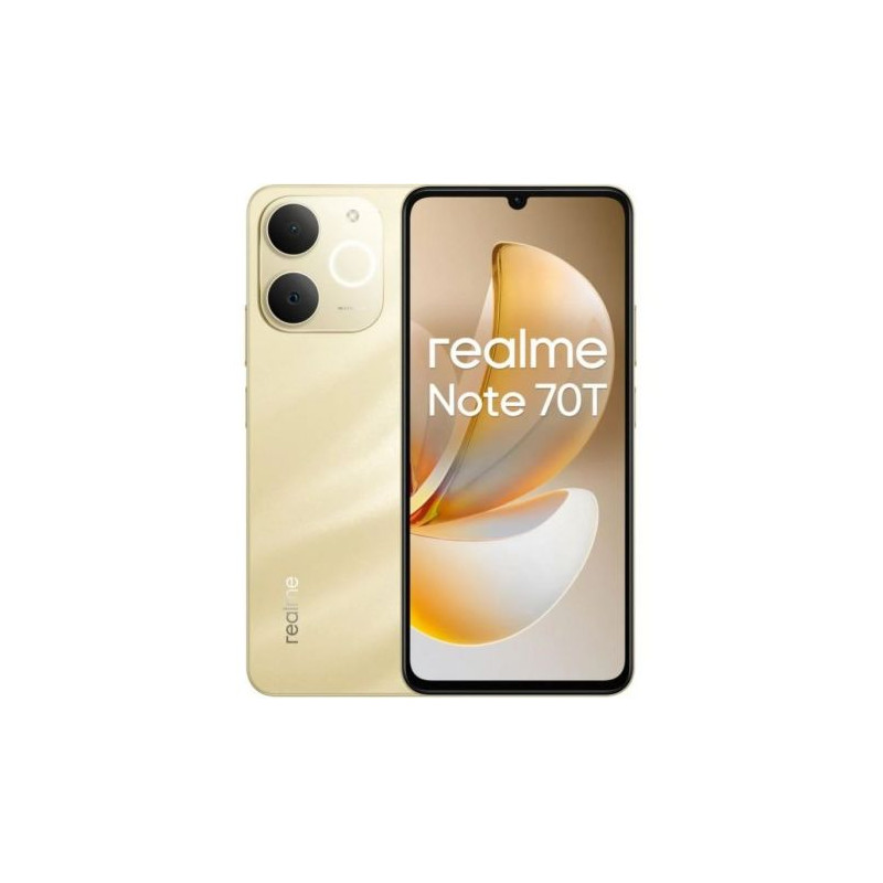 Smartphone REALME Note 70T - Unisoc T7250 · 6.74 HD+ · 4GB · 128GB · Android 15 · Dorado