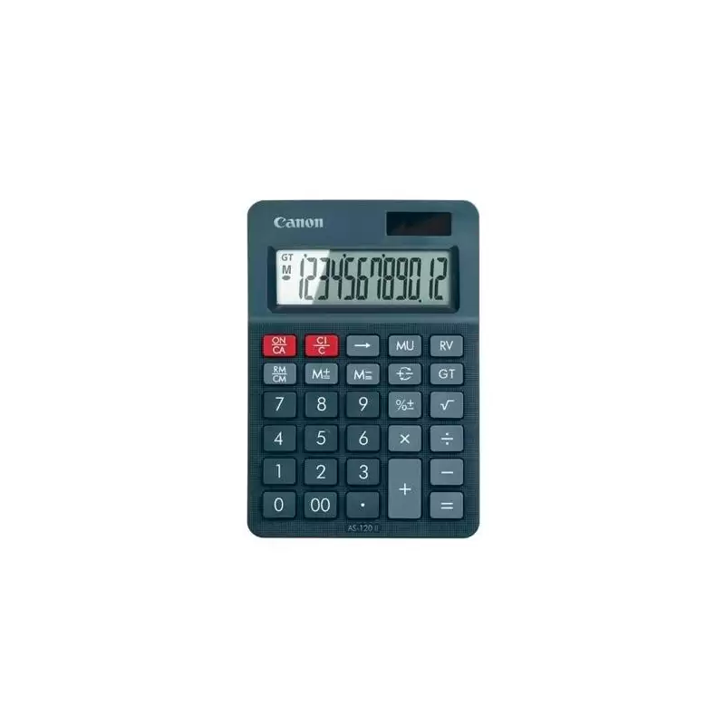 4722C002 CANON CALCULADORA AS-120 II ALIMENTACION DUAL (SOLAR Y PILAS) GRIS OSCURO