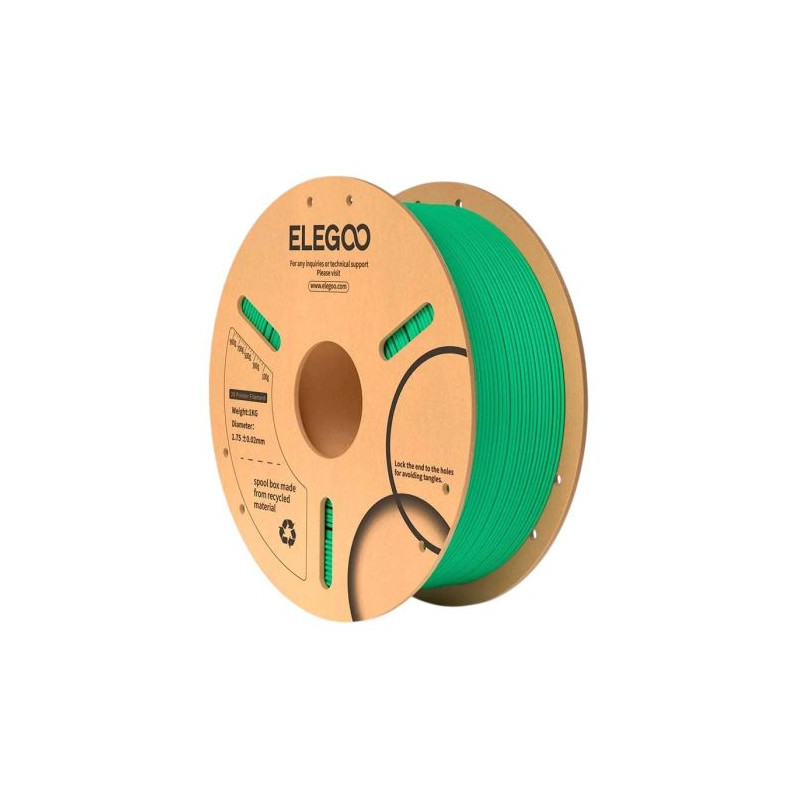 Filamento ELEGOO PLA 1.75mm 1Kg Verde - ELEGOO-PLA-SEA-GREEN