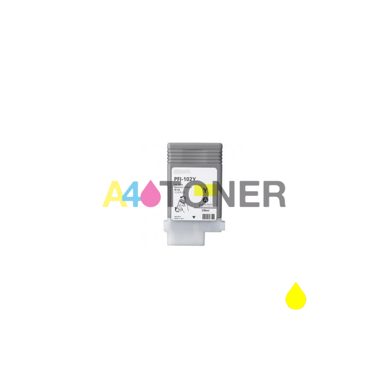 Cartucho de tinta Canon PFI102 amarillo compatible con Canon 0898B001