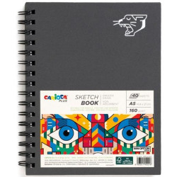 45226 CARIOCA PLUS BLOC DE DIBUJO SKETCHBOOK ESPIRAL A5 40H PRECORTADAS 160GR