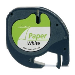 BK-White 12mmX4m for DYMO-Letratag 2000