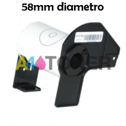 DK11207 Recambio etiquetas CD DVD compatible brother 58mm diametro