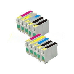 Pack 10 cartuchos de tinta T1291 T1292 T1293 T1294 T1295 compatible epson Manzana