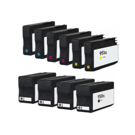 Pack 10 cartuchos de tinta reciclado HP 950XL HP 951XL compatible al cartucho original HP C2P43AE