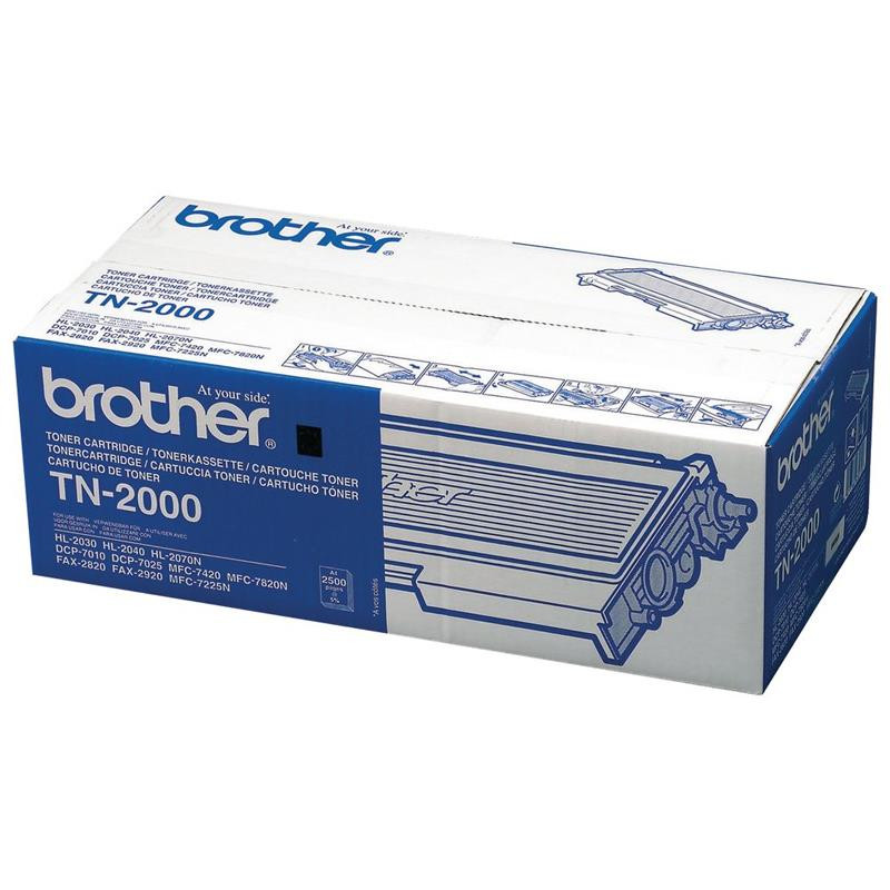 TONER ORIGINAL (TN2000) PARA IMPRESORAS BROTHER - 2.500pag - Negro C03BR0015