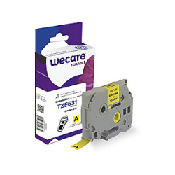 K80010W4 ARMOR WECARE Etiqueta Amarilla Texto Negro para BROTHER TZE631  12MM*8M