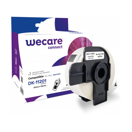 K80049W4 ARMOR WECARE Etiqueta Blanca Texto negro para BROTHER DK11201  29*90MM
