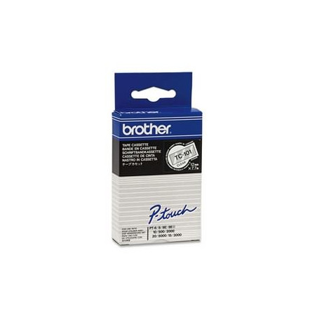 TC101 BROTHER Cinta laminada transparente/negro 12mm 7