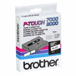 TX221 BROTHER Cinta laminada Blanco/Negro