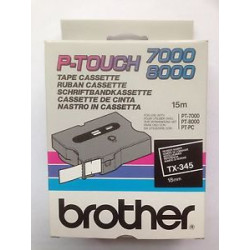 TX345 BROTHER Cinta laminada negro/blanco 18mm