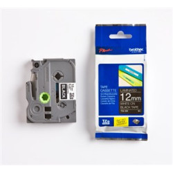 TZE335 BROTHER Cinta laminada negro/blanco 12mm