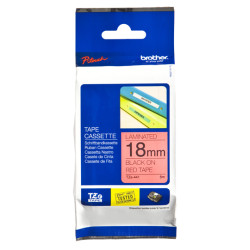 TZE441 BROTHER Cinta laminada rojo/negro 18mm