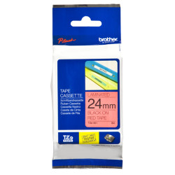 TZE451 BROTHER Cinta laminada rojo/ negro 24mm