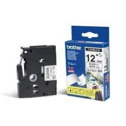 TZEFX231 BROTHER Cinta laminada Blanco / negro (Flexibles) 12mm