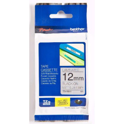 TZEM931 BROTHER Cinta laminada  Plata / negro (Metalica) 12mm