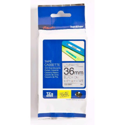 TZEM961 BROTHER Cinta laminada  Plata mate / negro (Metalica) 36mm