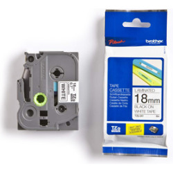 TZEN241 BROTHER Cinta No laminada blanco/negro 18mm