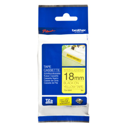 TZES641 BROTHER Cinta laminada Amarillo / negro (Superadhesiva) 18mm