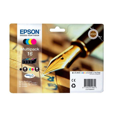 CARTUCHO ORIGINAL (C13T16264012 Nº16) (Pack4) PARA IMPRESORAS EPSON - 175+165pag - Negro y Color C08EP0174