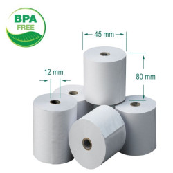 Rollos de papel térmico 80x45x12mm Pack-5