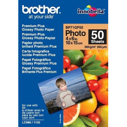 BP71GP50 BROTHER Papel Inkjet Glossy 10x15 50h 260g/m2