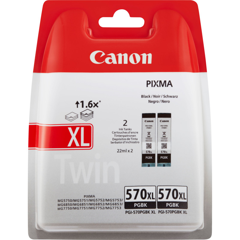 0318C007 CANON Cartucho Negro PGI570PGBK XL Pixma MG6850  Twin pack (en Blister)