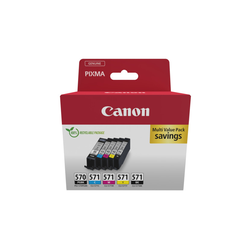 0372C006 CANON Cartucho Pack 5 PGI570 BK / CLI571 CMYK MULTI ECO