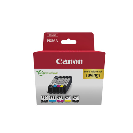 0372C006 CANON Cartucho Pack 5 PGI570 BK / CLI571 CMYK MULTI ECO