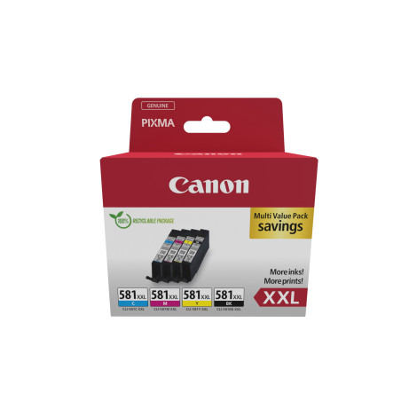 1998C007 CANON CLI581XXL CMYB Multipack ECOPACK Pixma TR8550 TS6250 MULTIPACK 4- COLORES
