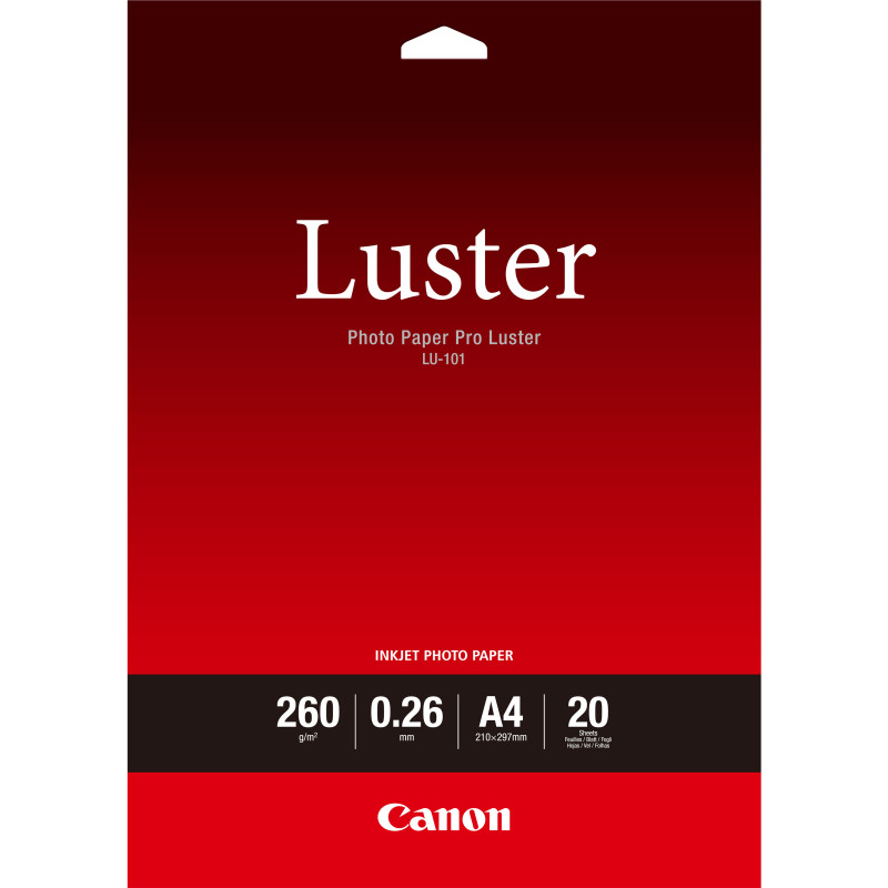 6211B006 CANON Papel Pro Luster LU-101 20h.A4 Photo Paper Pro Luster 260g.