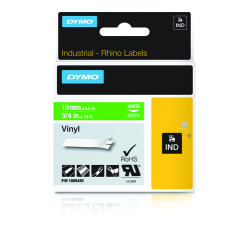 1805420 DYMO RHINO Cinta ID1-19 Blanco/verde vinilo