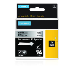 18486 DYMO RHINO Cinta ID1-12 Negro/plata polyester