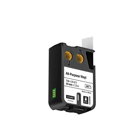 1868753 DYMO Cinta XTL 1" (24 mm) All-Purpose Negro/blanco Vinilo