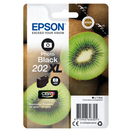 C13T02H14020 EPSON Singlepack Photo Black 202XL Claria Premium Ink con RF