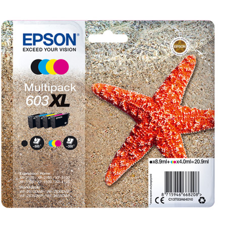 C13T03A64020 EPSON tinta MultiPack XL Estrella de mar 4 tintas 603XL RF / AM Multi
